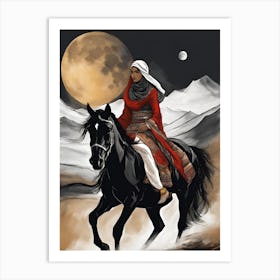 Woman Riding A Horse 6 Art Print