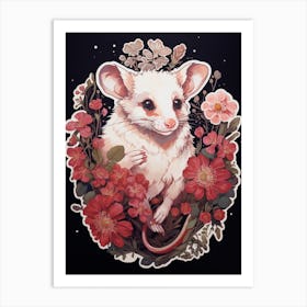 An Illustration Of A Foraging Possum 3 Art Print