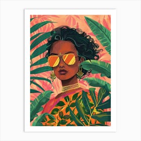 Asian Woman In Sunglasses Art Print