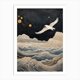 Seagull 2 Gold Detail Painting Art Print
