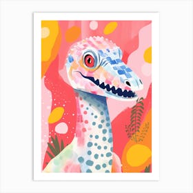 Colourful Dinosaur Troodon 2 Art Print
