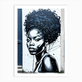 Graffiti Mural Of Beautiful Black Woman 47 Art Print