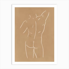 Male Body Sketch 2 Camel Art Print