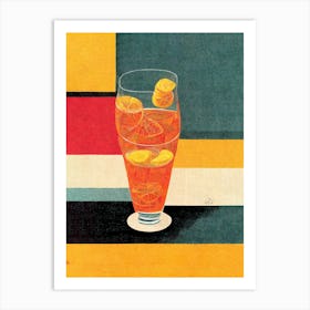 Cocktail Glass 70s Abstract Art Print