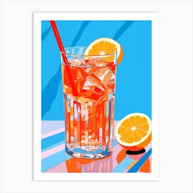 Cocktail With Orange Slice Colour Pop 3 Art Print