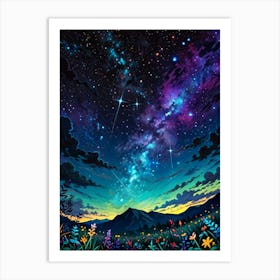 Night Sky With Stars 13 Art Print