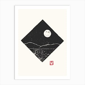 The Moon And The Sea Art Print