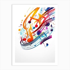 Abstract Music Background Vector Art Print