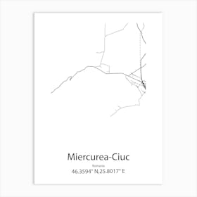 Miercurea Ciuc,Romania Minimalist Map Art Print