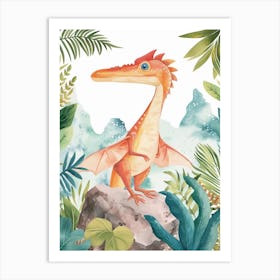 Watercolour Pteranodon Dinosaur 1 Art Print