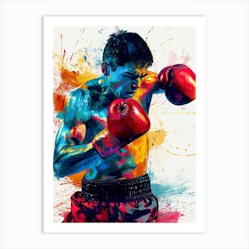 Boxer Canvas Art sport Art Print