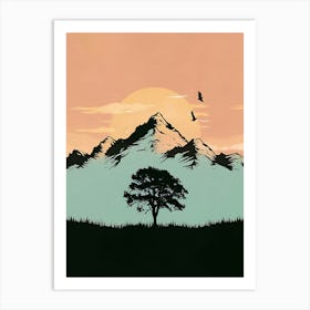 Tree In The Mountains 1 Art Print