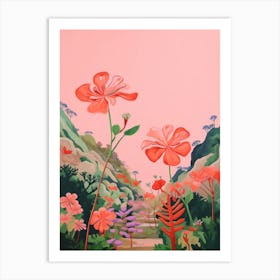 Boho Wildflower Painting Wild Geranium 1 Art Print