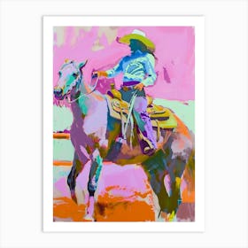 Pink And Orange Cowboy 6 Art Print