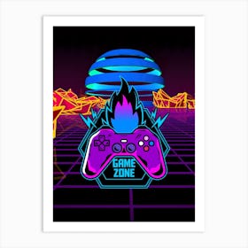 Gamer - synthwave retrowave vaporwave 1 Art Print