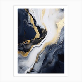 Abstract Gold And Black Art Print