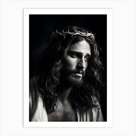 Black And White Photograph Of Jesus Christ Art Print