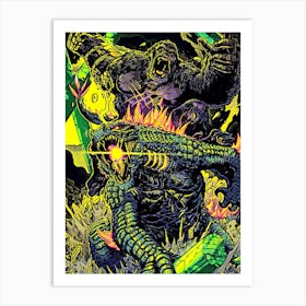 Godzilla Vs King Kong 2 Art Print