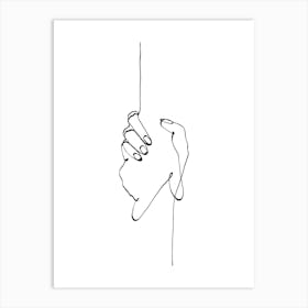 Line Art Helping Hands Art Print