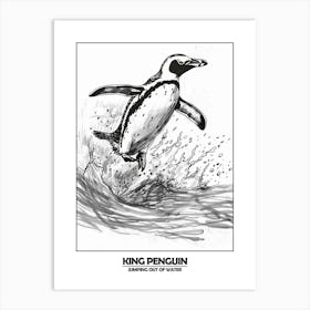 Penguin Jumping Out Of Water Poster 6 Art Print