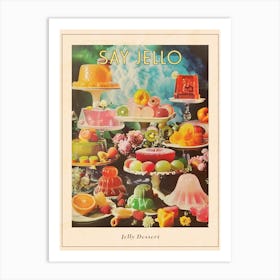 Jelly Dessert Platter Retro Collage Poster Art Print