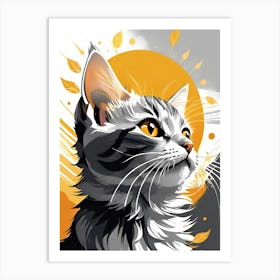 Cat With Yellow Eyes Art Print