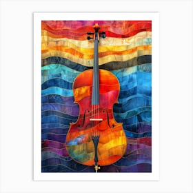 Colorful Cello music art Art Print