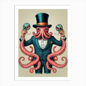 Octopus Magician Art Print