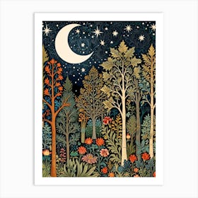 William Morris Night In The Forest 5 Art Print