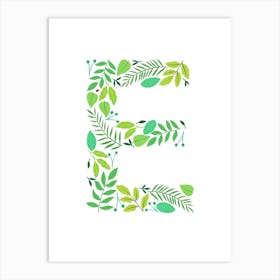 Leafy Letter E Art Print