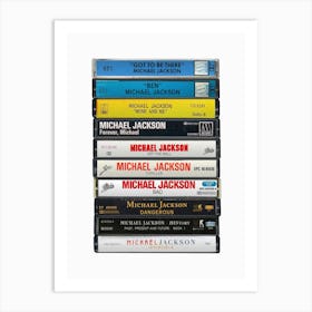 Michael Jackson - Music Poster - Albums on Cassette Print Art Print