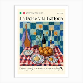 La Dolce Vita Trattoria Trattoria Italian Poster Food Kitchen Art Print