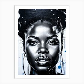 Graffiti Mural Of Beautiful Black Woman 14 Art Print