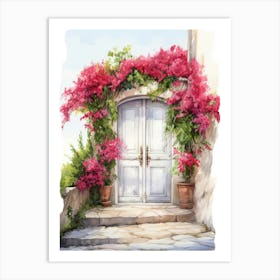 Split, Croatia   Mediterranean Doors Watercolour Painting 4 Art Print