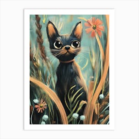 Cat In The Grass 2 Art Print