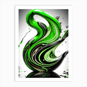 4x Green Dragon Marble Chromatic Silver Green An Art Print