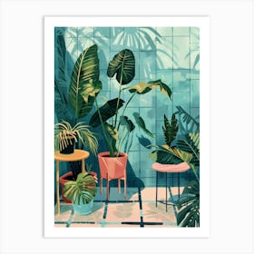 Tropical Plants In A Room Art Print