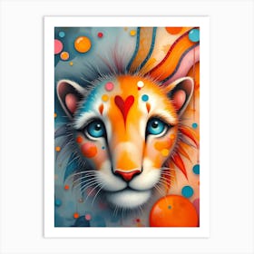 Aurora, the Stardust Cub: Lion Art Art Print