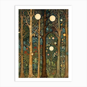 William Morris Moonlight Forest 12 Art Print