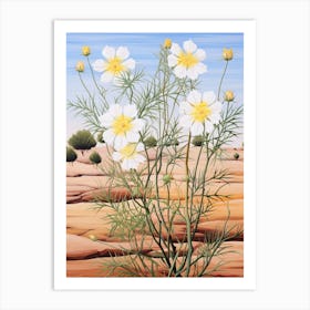 Love In A Mist Nigella 3 Flower Painting Art Print