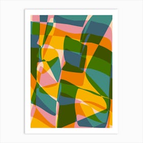 Mid Mod Abstract Color Blend Geometric Art Print