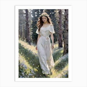 Princess Oil Painting | painting home decor| Woman with Brown Hair Painting | Vintage Wall Art | Woman portrait Art Print