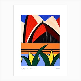 Sydney Opera House Australia Matisse Style 4 Watercolour Travel Poster Art Print