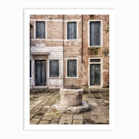 Wellhead In A Venetian Courtyard Art Print