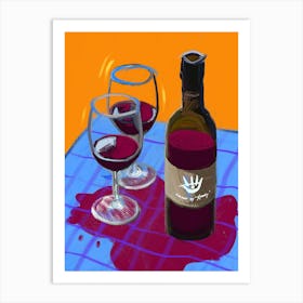 Spilled Wine Junkie Art Print