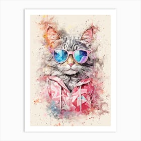 Cat In Sunglasses Art Print