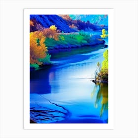 River Current Landscapes Waterscape Pop Art Photography 1 Art Print