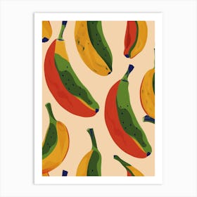 Banana Pattern Illustration 1 Art Print