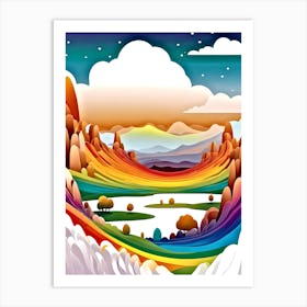 Rainbow Landscape 2 Art Print