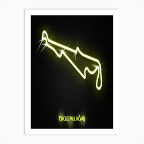 Circuit Paul Ricard France F1 Track neon Art Print